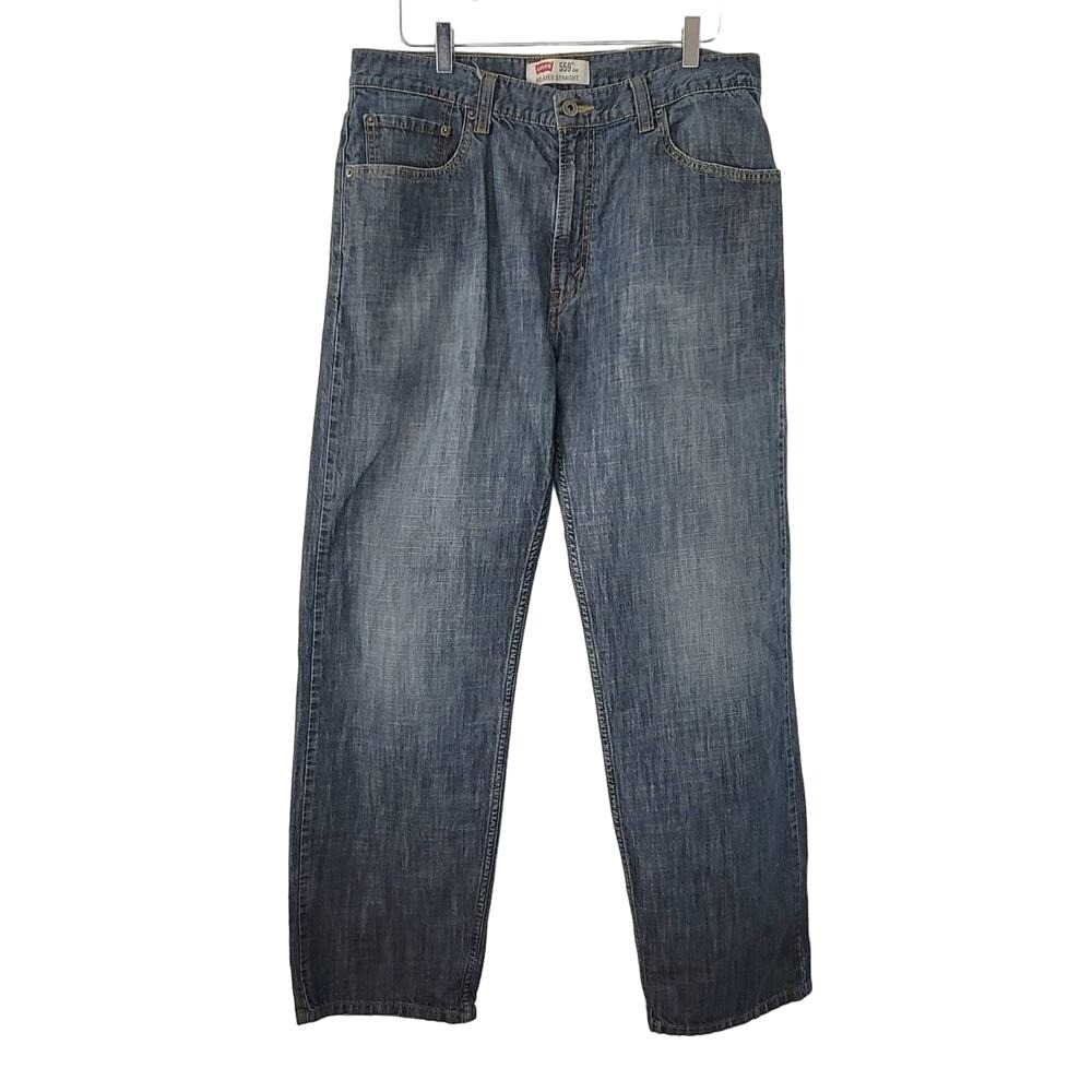 Levi's 559 Jean‎ Mens 34x31 Blue Relaxed Straight Medium Wash Mid Rise Faded